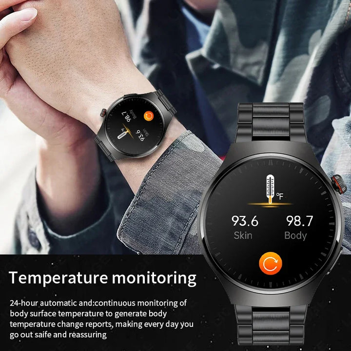 Blood Lipids Uric Acid Blood Glucose Smart Watch Men Fitness Tracker Clock Heart Rate Bluetooth Calling ECG+PPG Smartwatch New