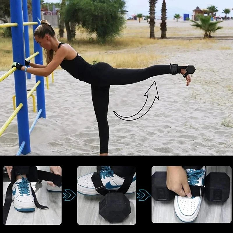 1Pair Dumbbell Ankle Strap Adjustable Ankle Weights for Glute Leg