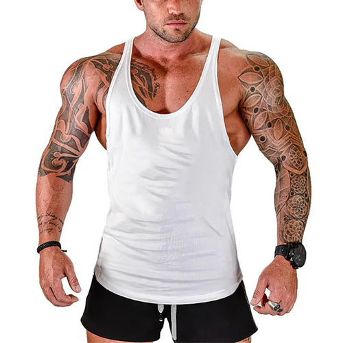 Brand Vest Muscle Fashion Gym Mens Back Tank Top Sleeveless Stringer