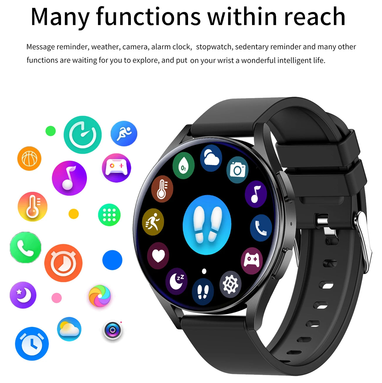 New Galaxy Smartwatch 5 Men Full Touch Blood Pressure Blood Oxygen