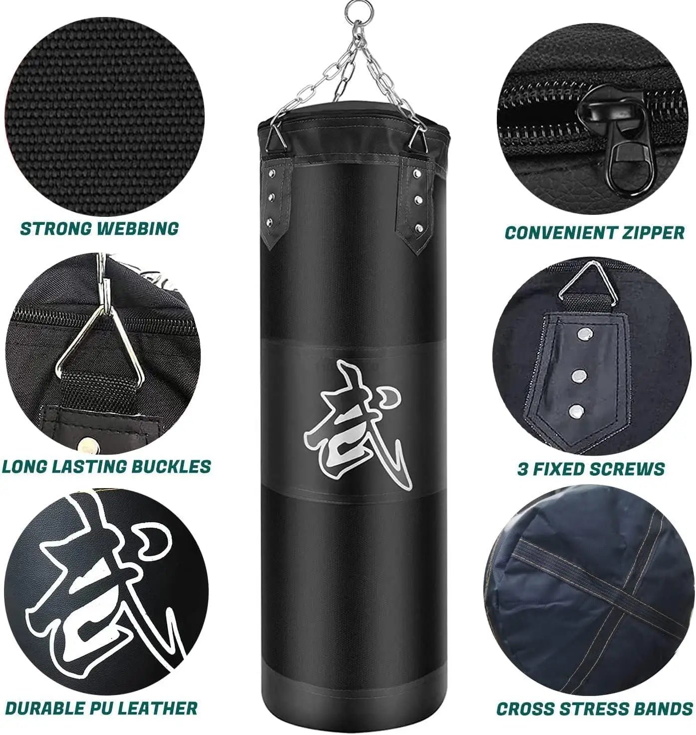 Punch Sandbag Durable Boxing Heavy Punch Bag With Metal Chain Hook