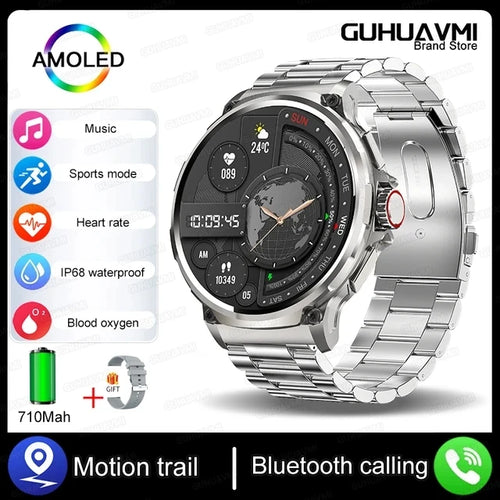 2024 New GPS Track Smart Watch Men 1.85-Inch Ultra HD AMOLED Screen