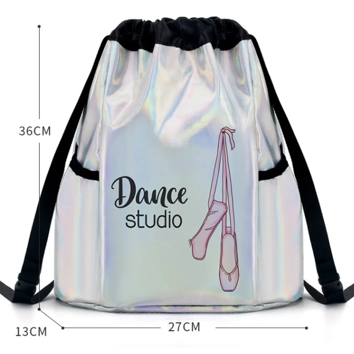 Girls Laser Shiny Ballet Dance Bags Kids Training Shoulder Gym