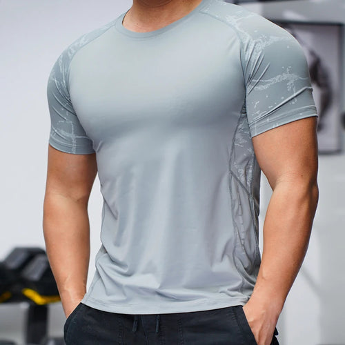 Men Sport T-shirt Quick Dry Short Sleevee Workout Gym TShirt