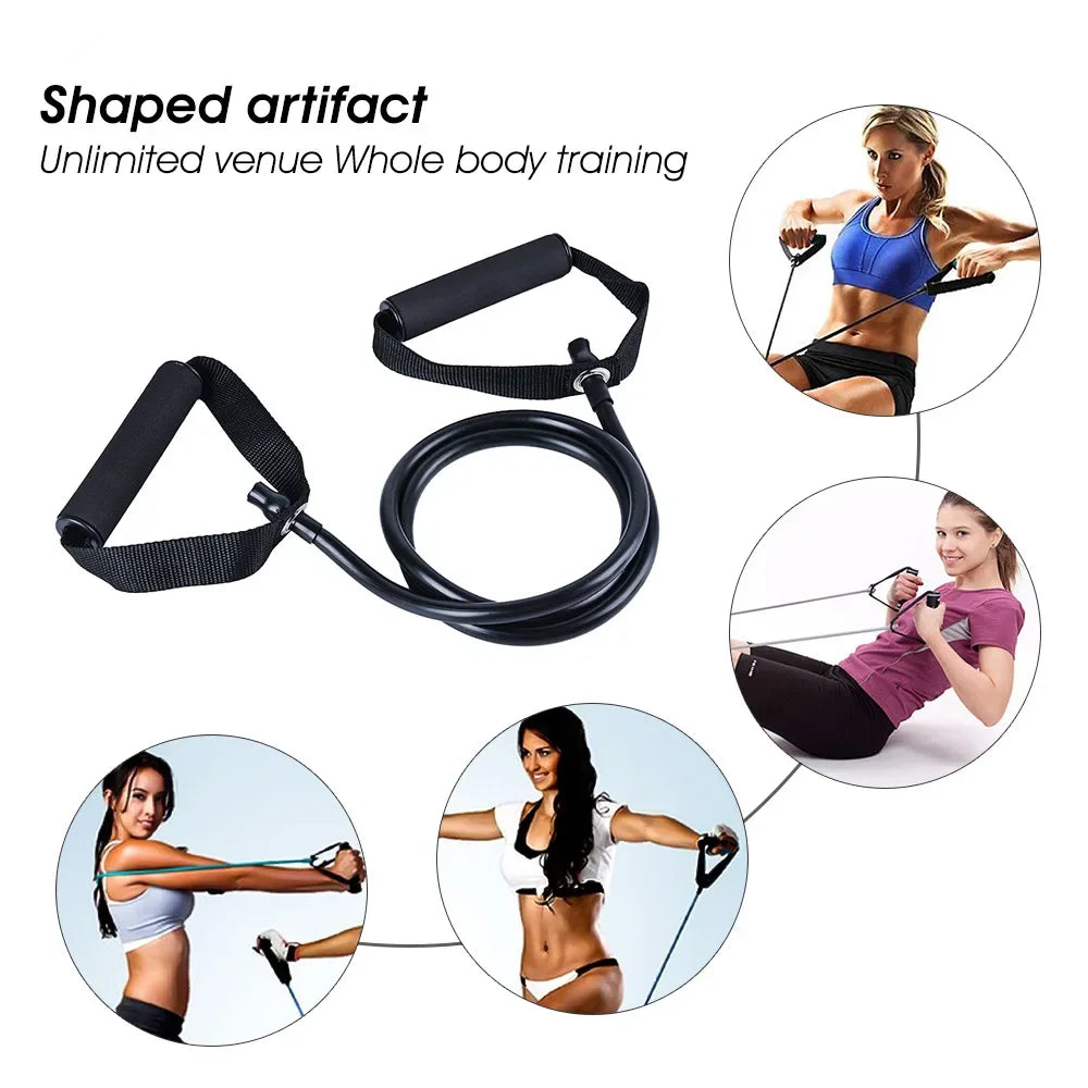 5 Levels Resistance Bands with Handles Men Yoga Pull Rope Elastic Fitness Exercise Tube Band for Home Workouts Strength Training