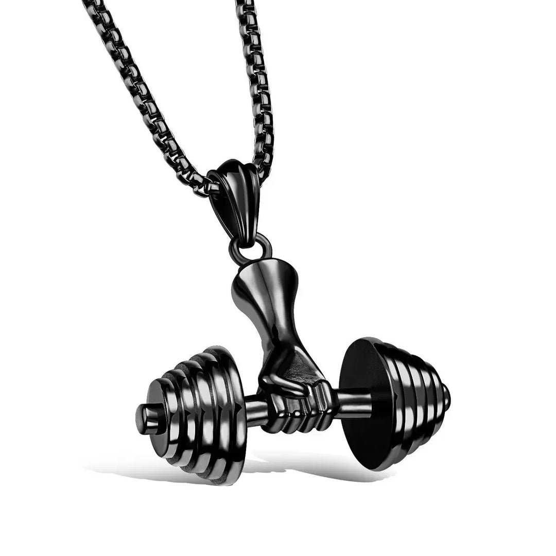 Bodybuilding Arm Muscle Man Statue Pendant Men's Sports Fitness Necklace Men's Gym Leisure Pendant Accessories Jewellery