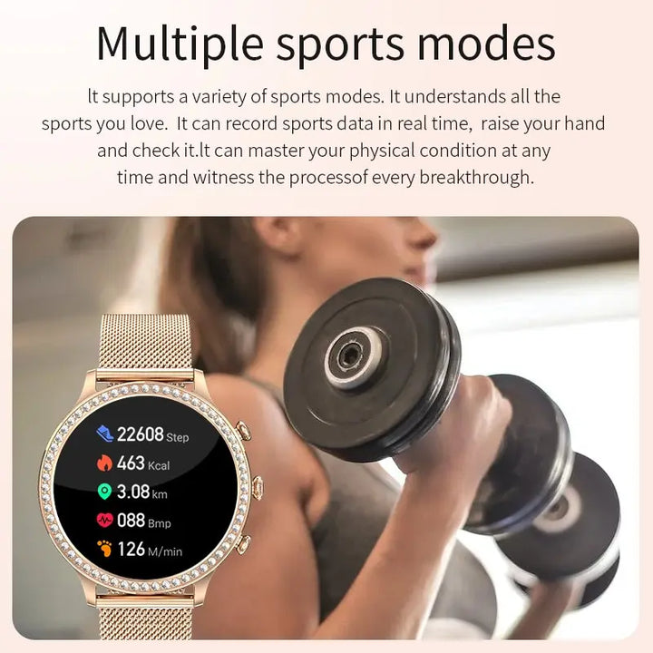 LIGE Fashion Smart Watch For Lady Bluetooth Call Blood Pressure DIY