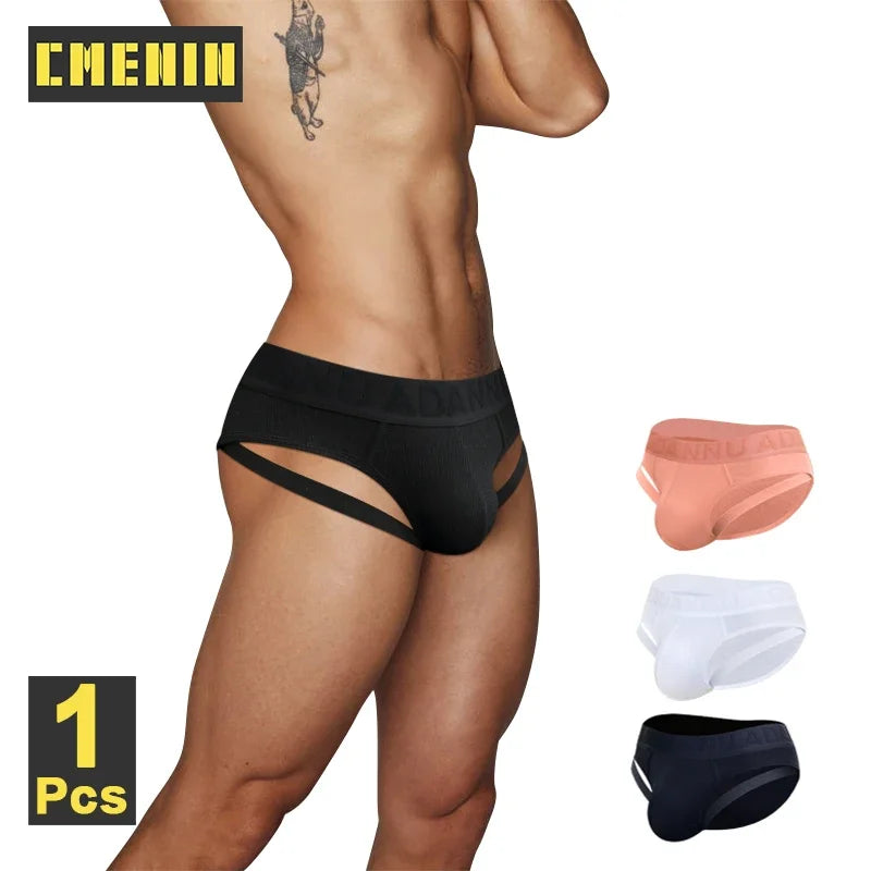 CMENIN Model Man Underwear Sexy Leg Strap Mens Sports Fitness Briefs