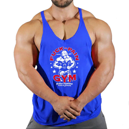 Brand Vest Muscle Fashion Gym Mens Back Tank Top Sleeveless Stringer