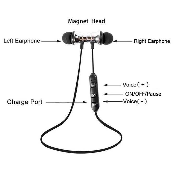 XT11 Magnetic Gym Wireless Headphones Sports In-Ear Headset Hanging