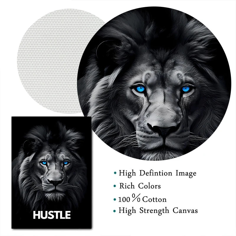 Animal Motivational Wall Art Lion Wolf Leopard Canvas Painting Entrepreneur Quotes Prints Posters Home Office Decor Frameless