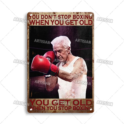 Artisian Sport Metal Sign Boxing Tin Poster Retro Decorative Plate Gym