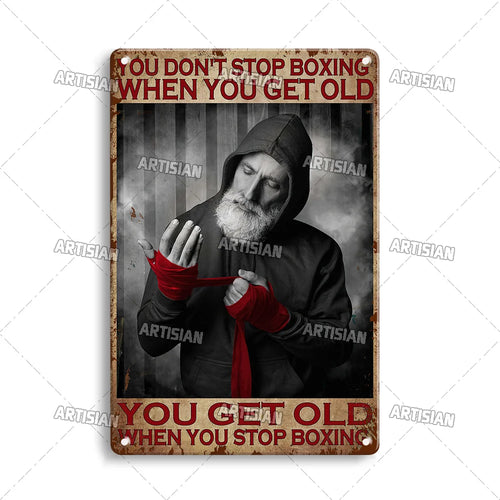 Artisian Sport Metal Sign Boxing Tin Poster Retro Decorative Plate Gym