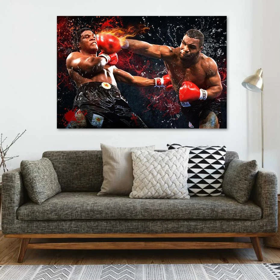 Boxing King Mike Tyson Motivational Quotes Canvas Painting Posters and Print Wall Art Picture for Living Room Home Decor Cuadros