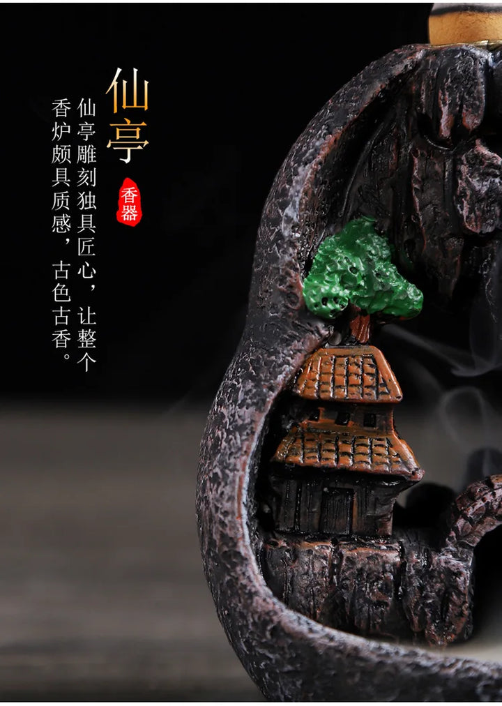 Backflow Incense Burner Resin Home Indoor Tea Path Incense Path New Retro Creative Backflow Decoration