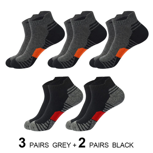 5 Pairs Sport Ankle Socks Men Running Low Cut Cotton Sock Outdoor