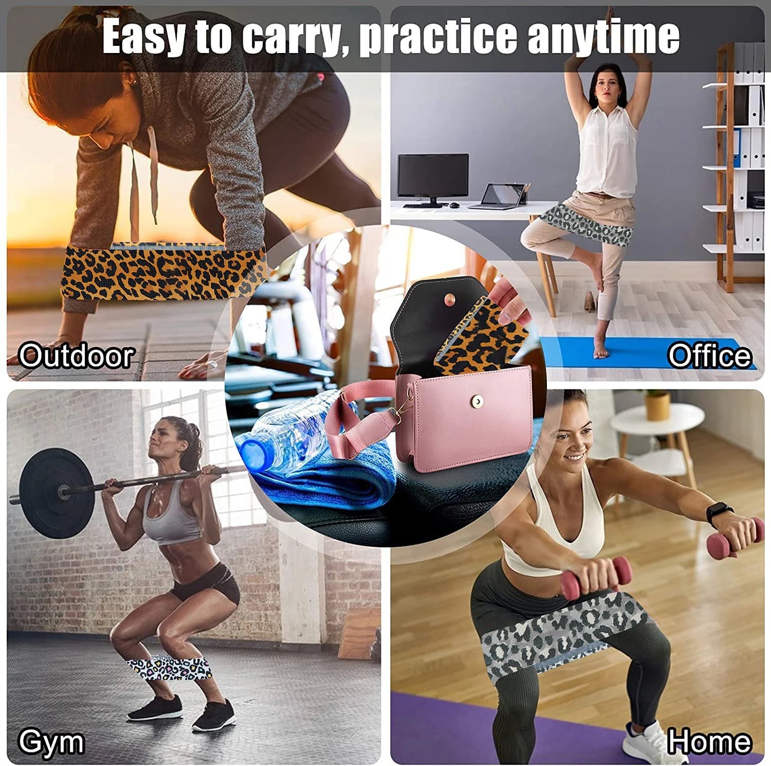 Exercise Resistance Bands for Legs Butt Fabric Non-Slip Squat Booty