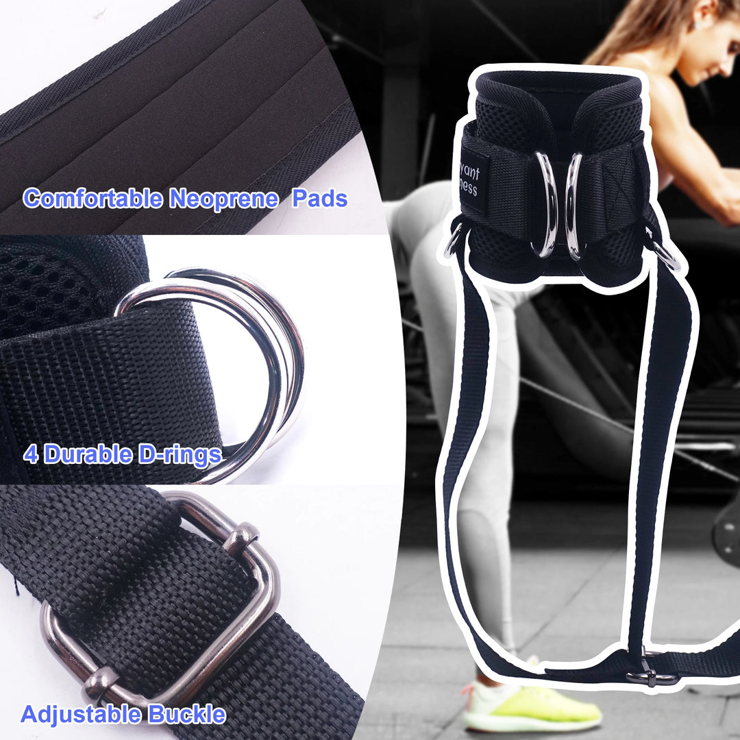 Dumbbell Ankle Straps Leg Weights Tibialis Trainer Adjustable D-ring