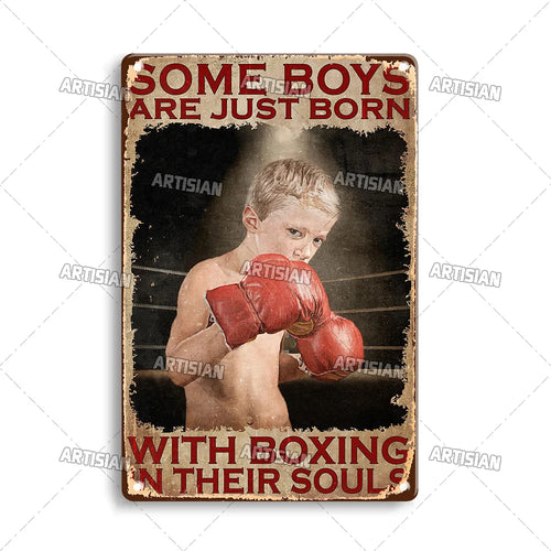 Artisian Sport Metal Sign Boxing Tin Poster Retro Decorative Plate Gym