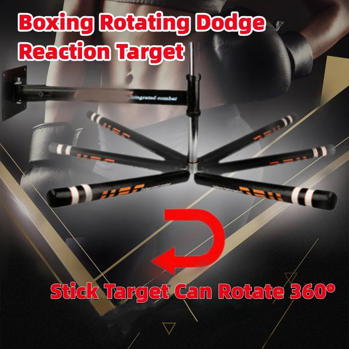 Boxing Reaction Stick Target Wall Hanging Rotating Dodge Muay Thai