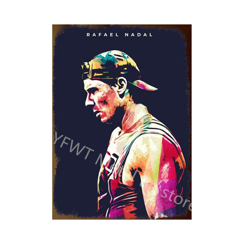 Tennis Boxing Athlete Metal Tin Signs Rugby Retro Tin Sign Shabby