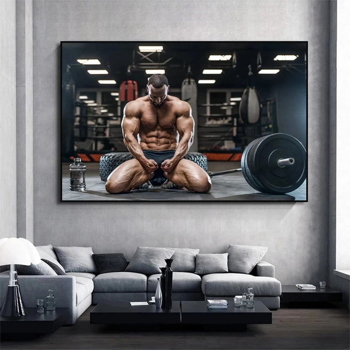 Muscle Man Gym Weightlifting Posters Bodybuilding Canvas Painting