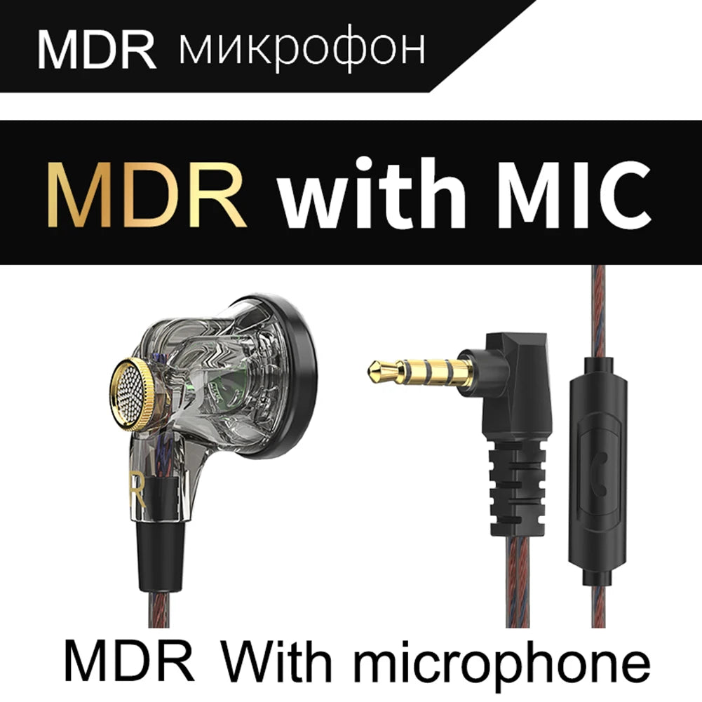 QKZ MDR Dynamic Driver HiFi Bass Headphones with Mic In Ear Earphone
