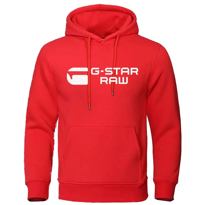 2024 New G-star RAM trendy fashion casual sportswear comfortable printed loose top pullover men's hooded sweatshirt street wear