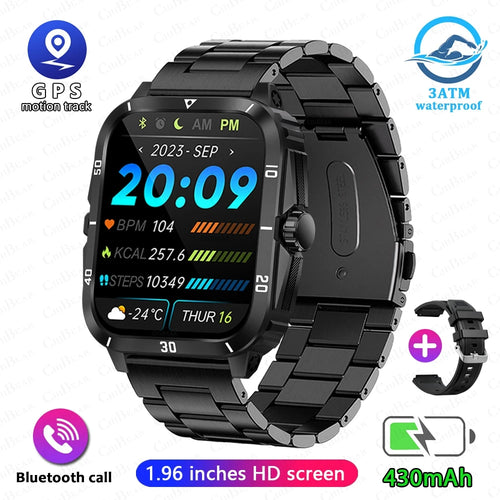 2024 Men Smartwatch 3ATM Waterproof Barometer Altimeter GPS Trajectory