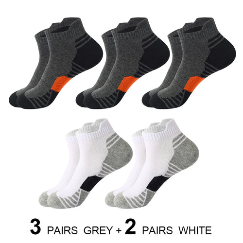 5 Pairs Sport Ankle Socks Men Running Low Cut Cotton Sock Outdoor