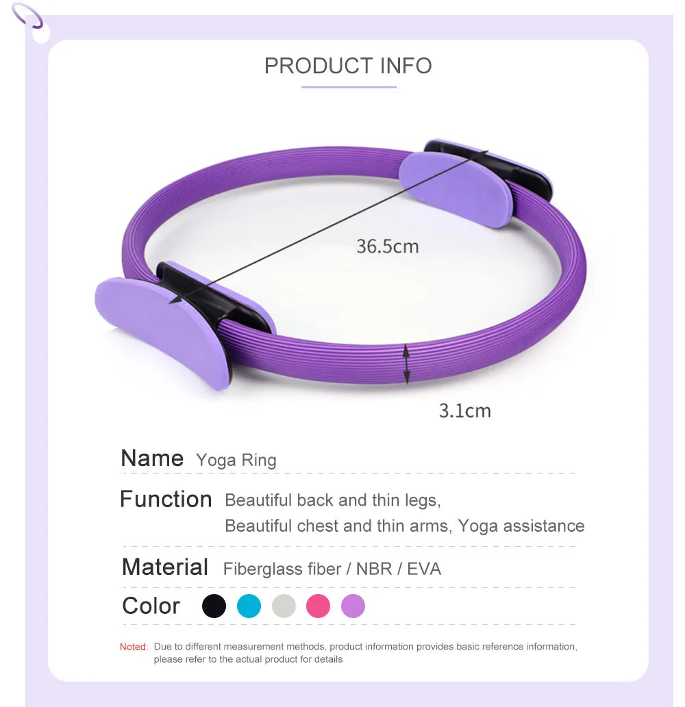 Yoga Fitness Ring Circle Pilates Women Girl Exercise Home Resistance Elasticity Yoga Gym Workout Pilates Ring Circle