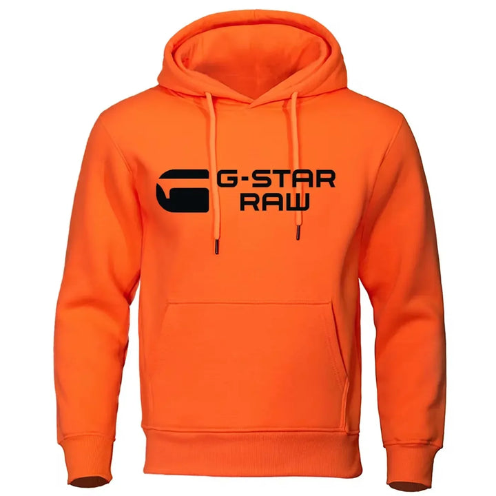 2024 New G-star RAM trendy fashion casual sportswear comfortable printed loose top pullover men's hooded sweatshirt street wear