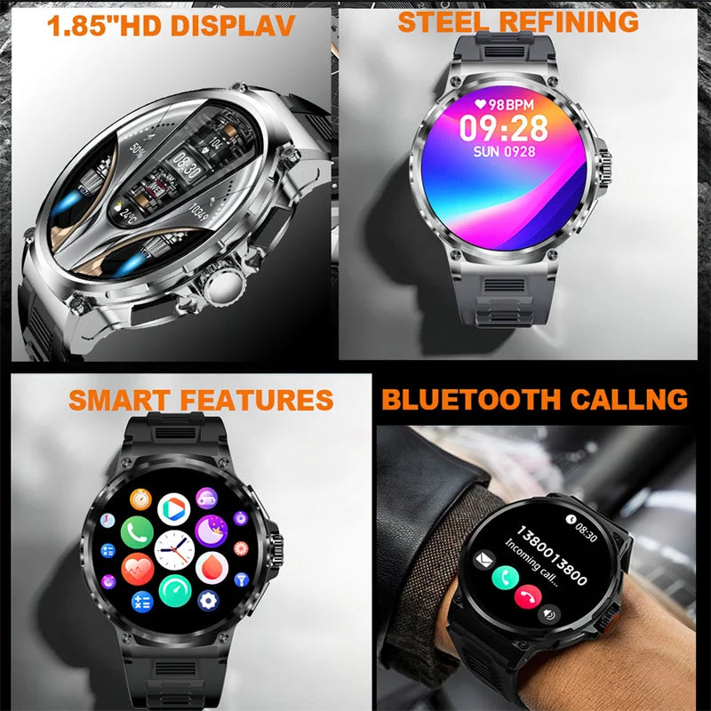 2024 New GPS Track Smart Watch Men 1.85-Inch Ultra HD AMOLED Screen