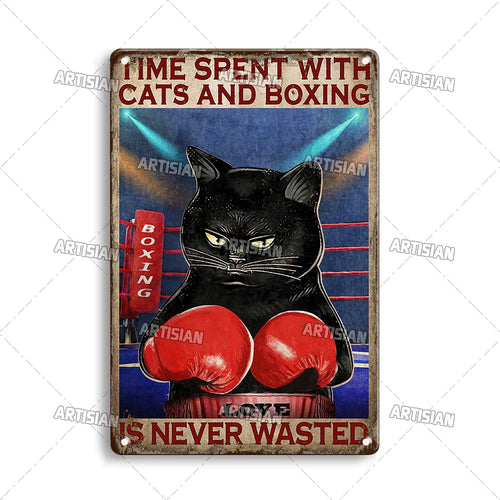 Artisian Sport Metal Sign Boxing Tin Poster Retro Decorative Plate Gym