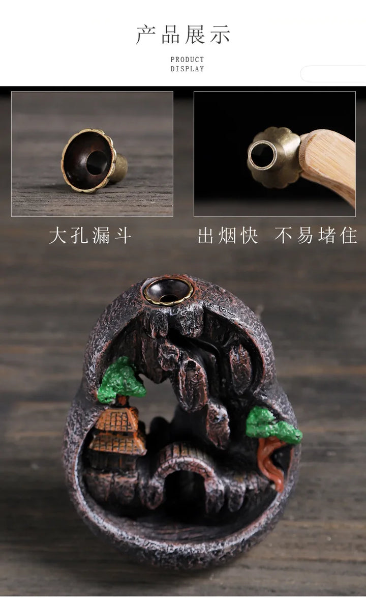 Backflow Incense Burner Resin Home Indoor Tea Path Incense Path New Retro Creative Backflow Decoration