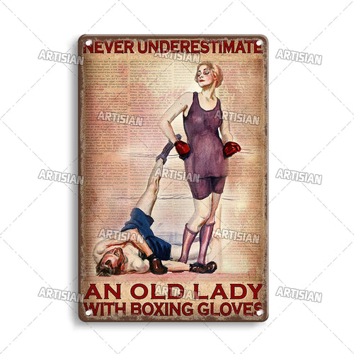 Artisian Sport Metal Sign Boxing Tin Poster Retro Decorative Plate Gym