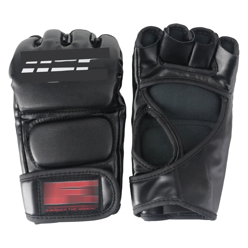 MMA Black ferocious fighting half-finger gloves Tiger muay thai boxing pads boxing gloves men mma fight sanda glove box boxers