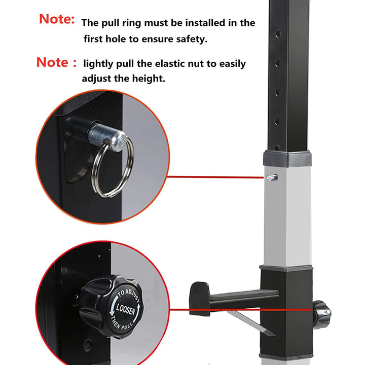 Barbell Rack Stand - Multifunctional Adjustable Squat Rack, Heavy-Duty