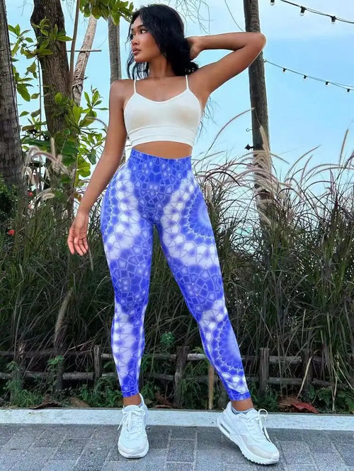 Tie Dye Seamless Leggings Women for Gym Yoga Pants Push Up Workout