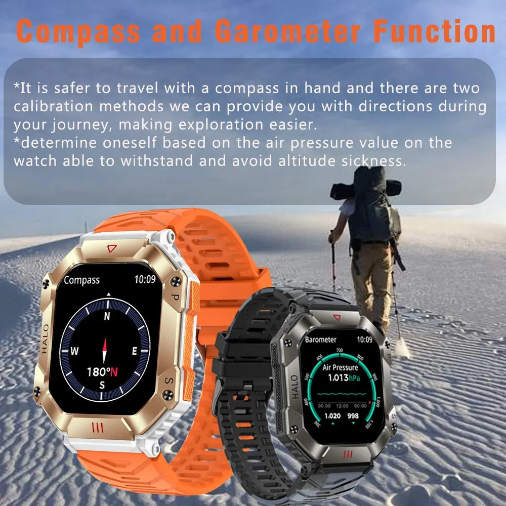 SENBONO 2023 Men Smartwatch Compass Barometer Altimeter GPS Trajectory