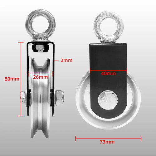 Heavy Duty Pulleys Lightweight Aluminum Silence Detachable 360