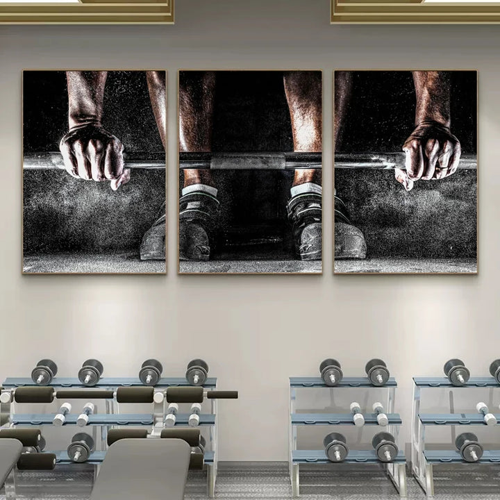 Modern Black Background Bodybuilding Art Canvas Paintings Posters and