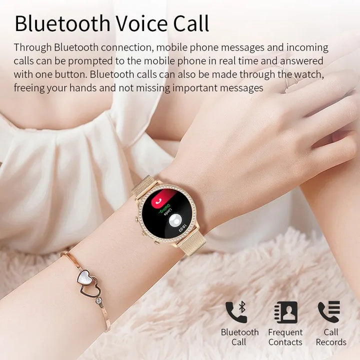 LIGE Fashion Smart Watch For Lady Bluetooth Call Blood Pressure DIY