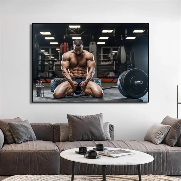 Muscle Man Gym Weightlifting Posters Bodybuilding Canvas Painting