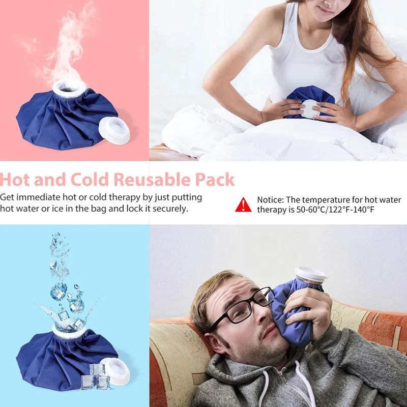 Reusable Ice Bag Bandage with Reusable Ice Bag Pack for Calf Knee Ankle Shoulder Neck Sprained Hot & Cold Compress Pain Relief