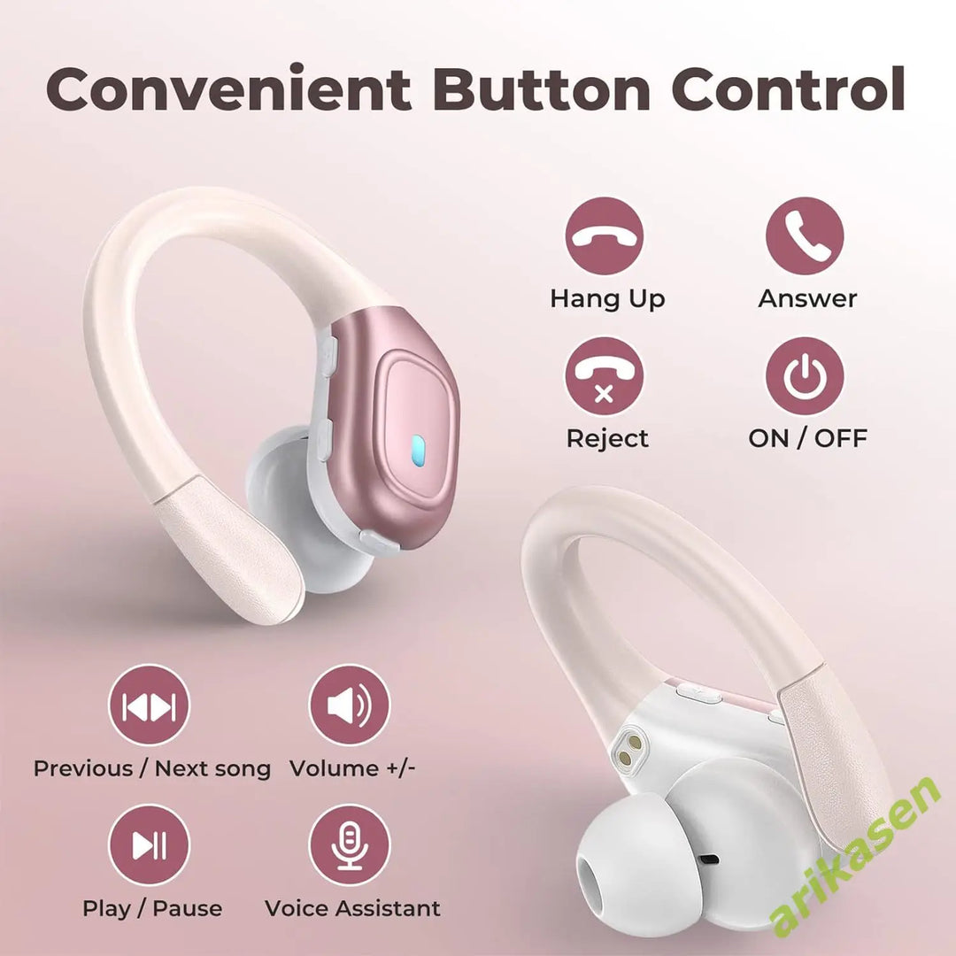 75Hrs Bluetooth 5.3 IP7 Waterproof Wireless Earbuds with ENC Noise