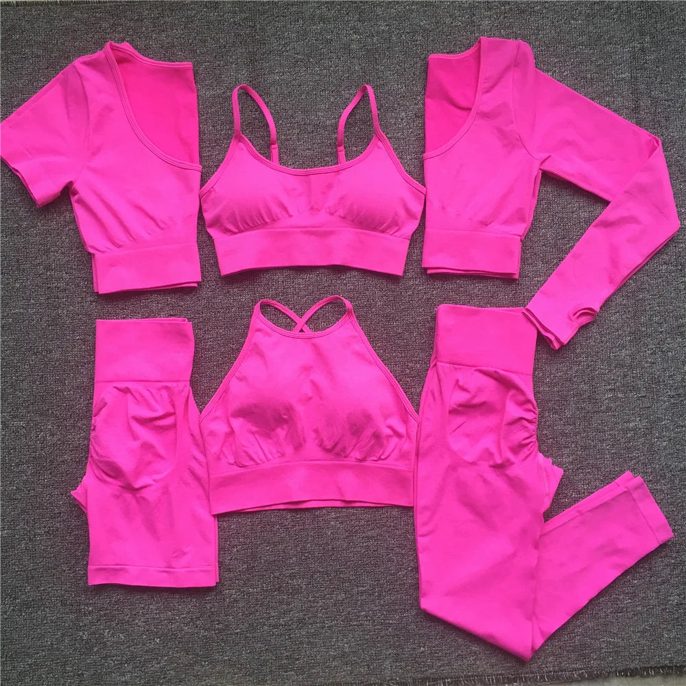 1PCS Seamless Women Tracksuits Yoga Set Workout Sportswear Gym Fitness