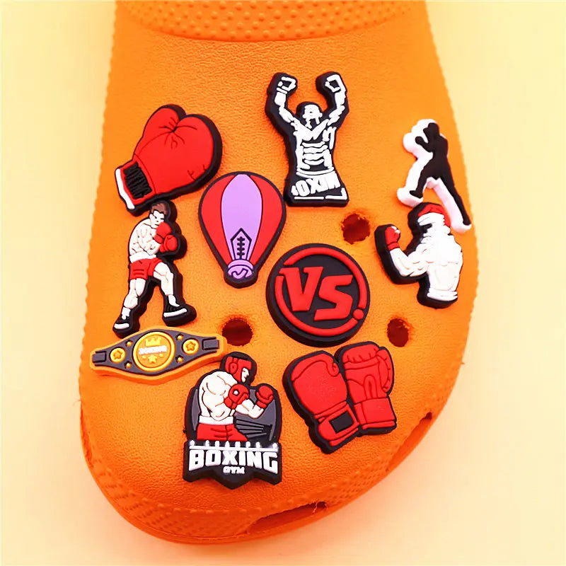1Pcs Boxing Champion Style Sandals Shoe Charms Accessories PVC MMA VS