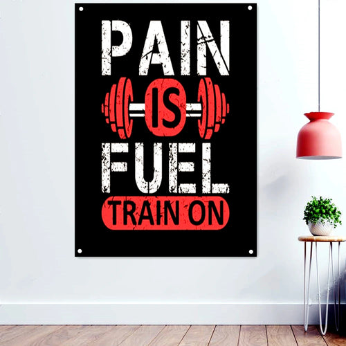 NO PAIN NO GAIN Success Inspirational Poster Wall Hanging Flag Mural