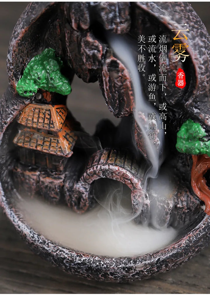 Backflow Incense Burner Resin Home Indoor Tea Path Incense Path New Retro Creative Backflow Decoration